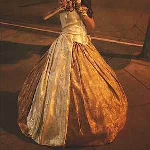 Ballgown & accessories, corset & hoop skirt ONLY, gold circle skirt NOT included